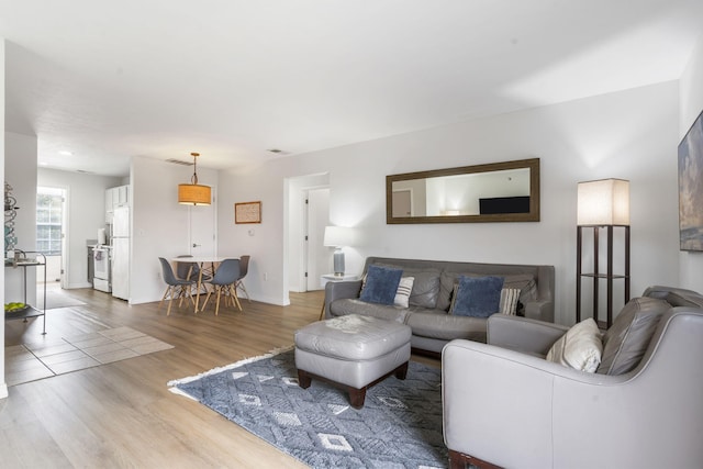 living room featuring hardwood / wood-style flooring