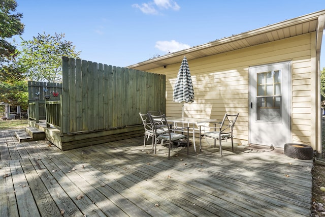 view of wooden deck