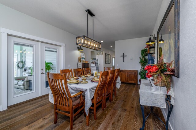 236 N Dade 147, Greenfield, MO 65661 - dining area with dark wood-type flooring, french doors, and recessed lighting