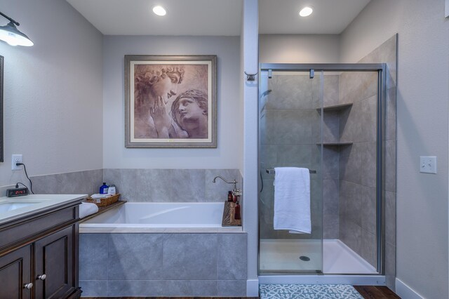 236 N Dade 147, Greenfield, MO 65661 - bathroom featuring a garden tub, vanity, and a shower stall