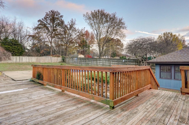 view of deck at dusk