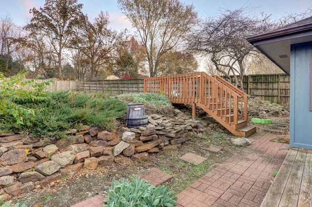 view of yard with a deck