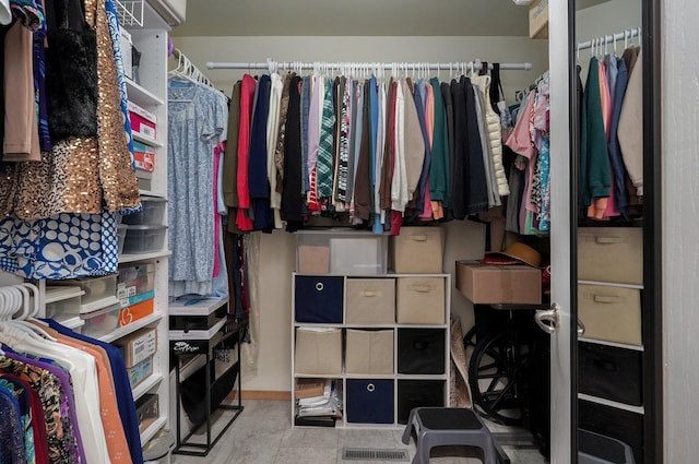 view of walk in closet