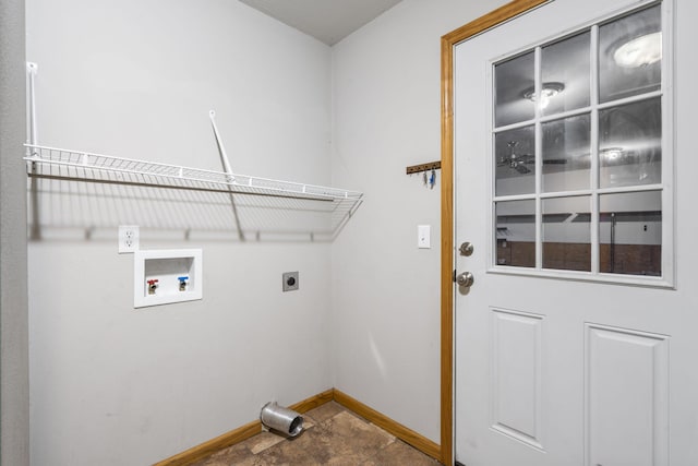 washroom featuring washer hookup and hookup for an electric dryer