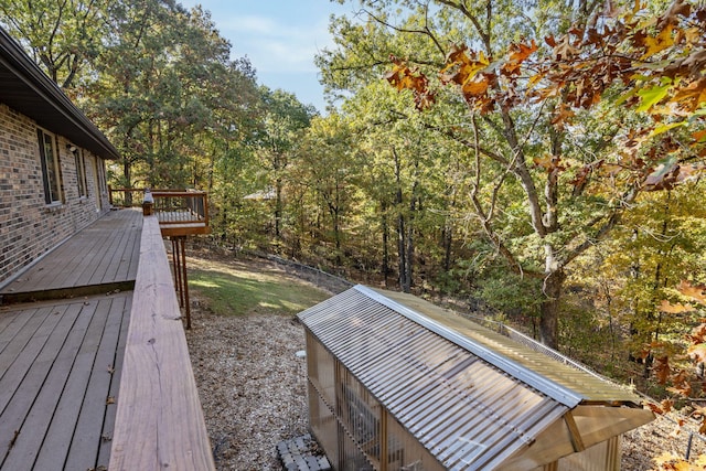 view of yard with a deck