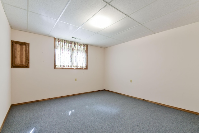 1462 E Powell St, Springfield, MO 65804 - unfurnished room featuring carpet, baseboards, and a drop ceiling
