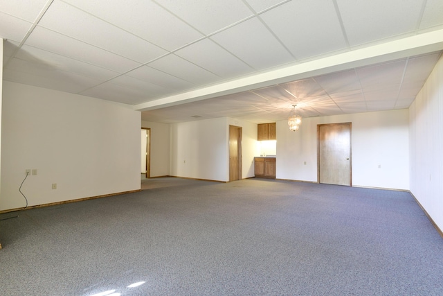 1462 E Powell St, Springfield, MO 65804 - unfurnished room with a chandelier, carpet floors, and baseboards