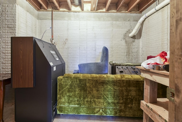 1462 E Powell St, Springfield, MO 65804 - basement featuring brick wall