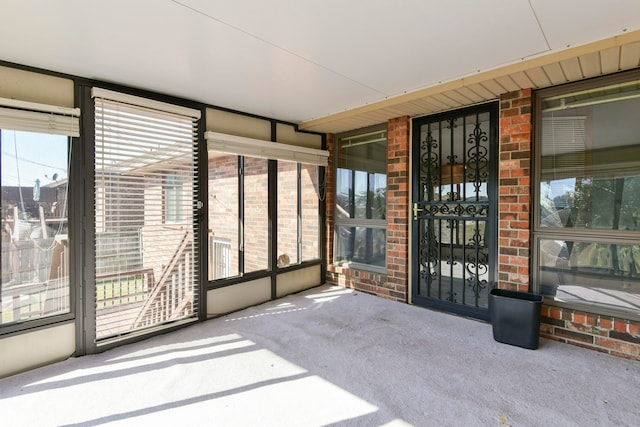 view of unfurnished sunroom