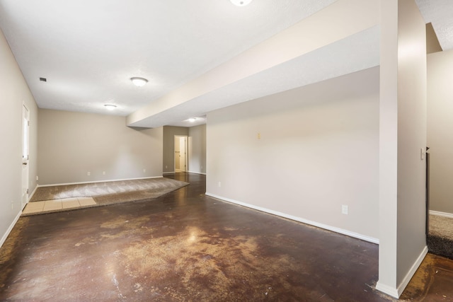 finished basement with baseboards