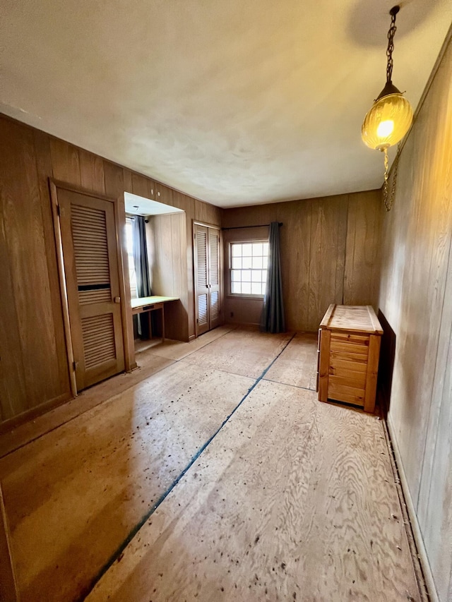 interior space with wood walls