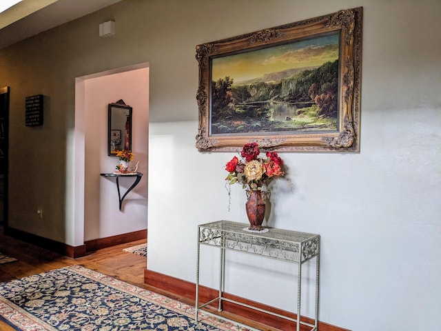 hallway featuring hardwood / wood-style flooring