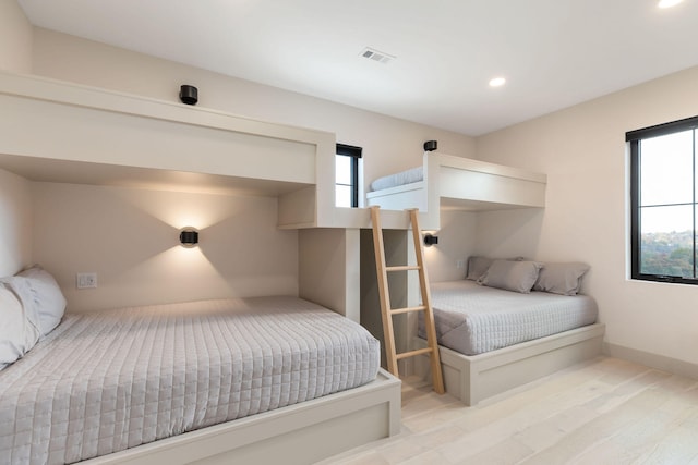 bedroom featuring light hardwood / wood-style flooring