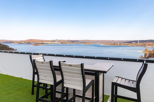 balcony with a water view