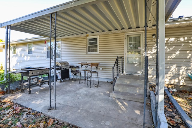 view of patio / terrace featuring grilling area