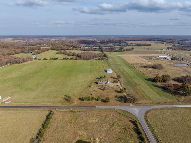 aerial view with a rural view