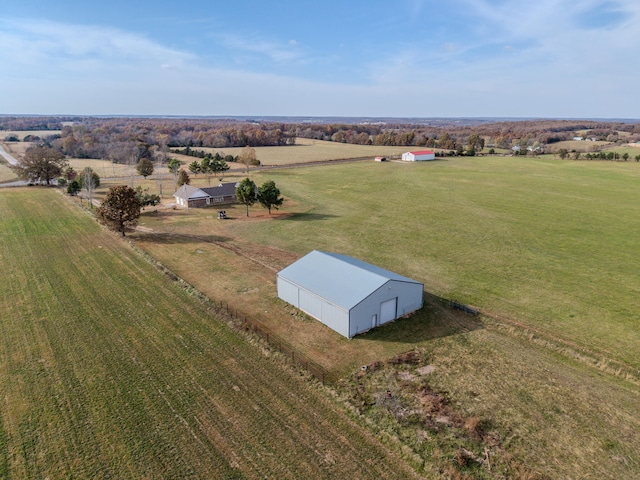 aerial view with a rural view