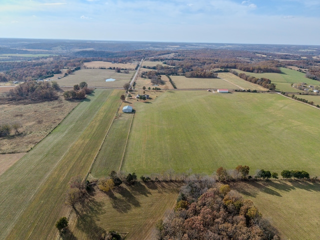 aerial view with a rural view