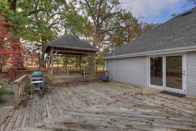 deck featuring a gazebo