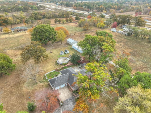 drone / aerial view with a rural view