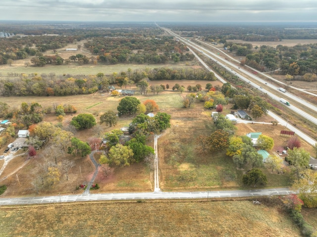 drone / aerial view with a rural view