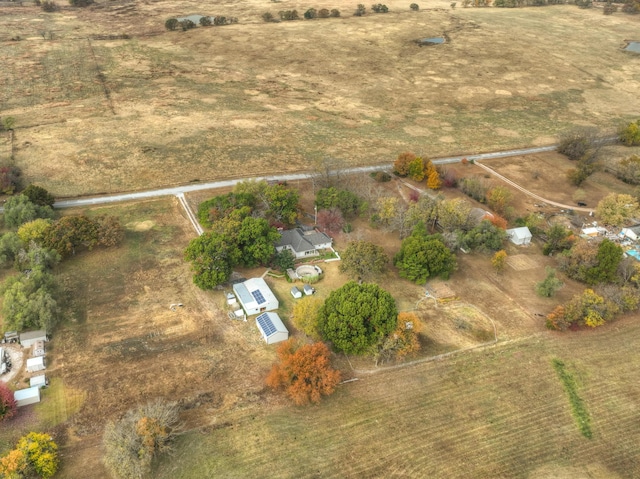 aerial view with a rural view