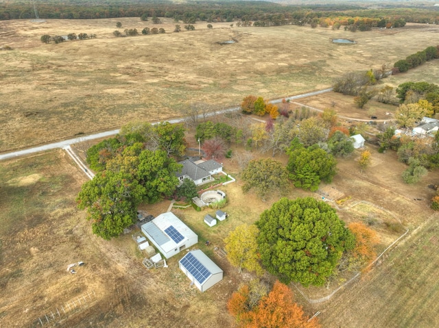 drone / aerial view with a rural view