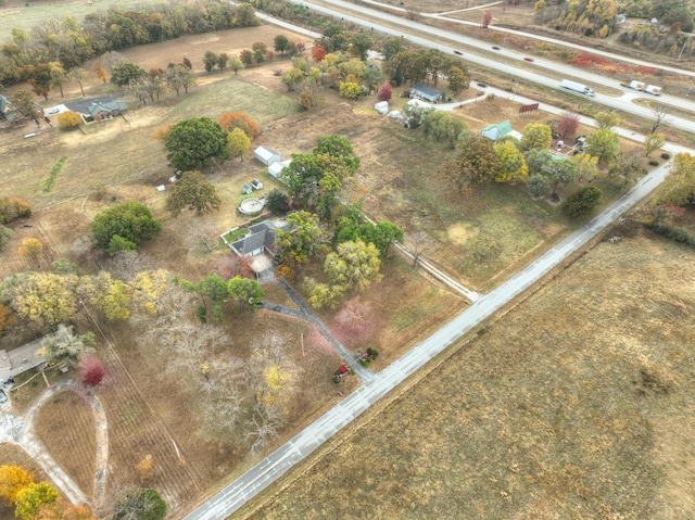 bird's eye view with a rural view