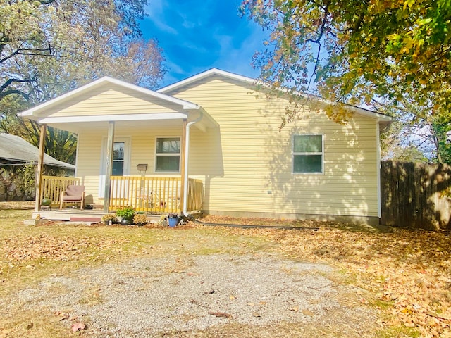 view of front of home with a porch