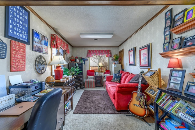 15778 Lawrence Unit 2130, Mount Vernon, MO 65712 - carpeted office space featuring crown molding and a textured ceiling