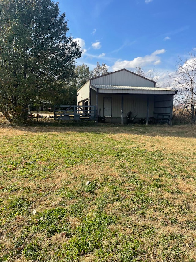 view of yard with a deck