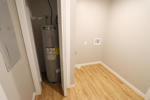 utility room with water heater