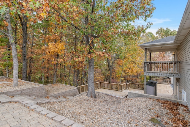 view of patio featuring a wooden deck