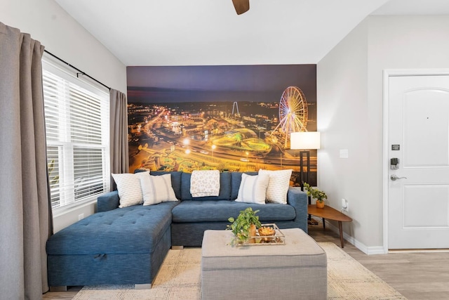 living room featuring hardwood / wood-style flooring