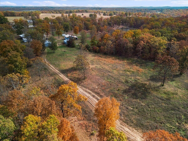 aerial view with a rural view