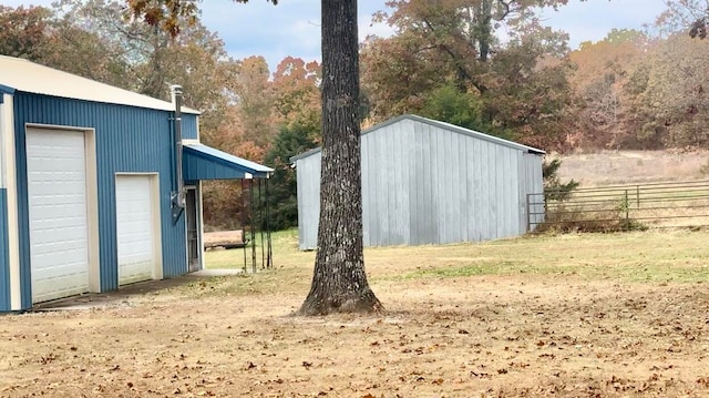 exterior space featuring a garage