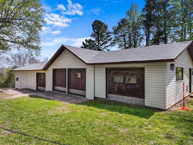 exterior space with a yard
