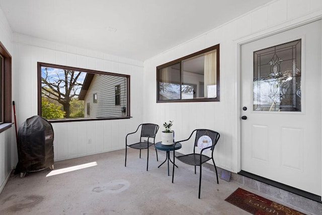 interior space featuring concrete flooring