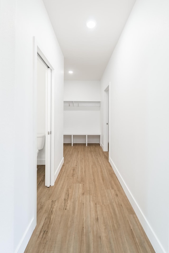 corridor featuring light hardwood / wood-style flooring