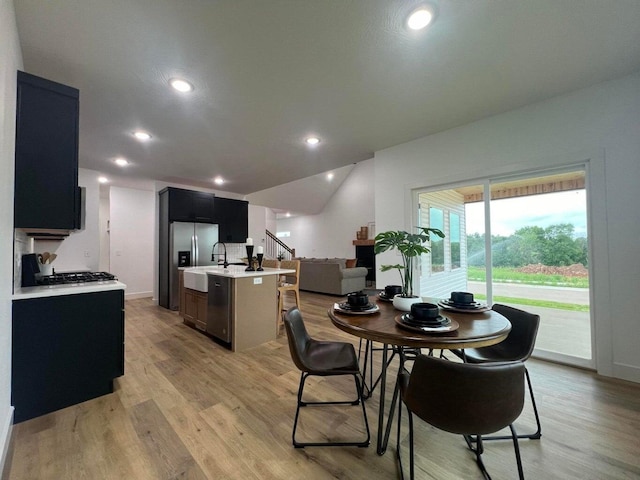 dining room featuring light wood-type flooring