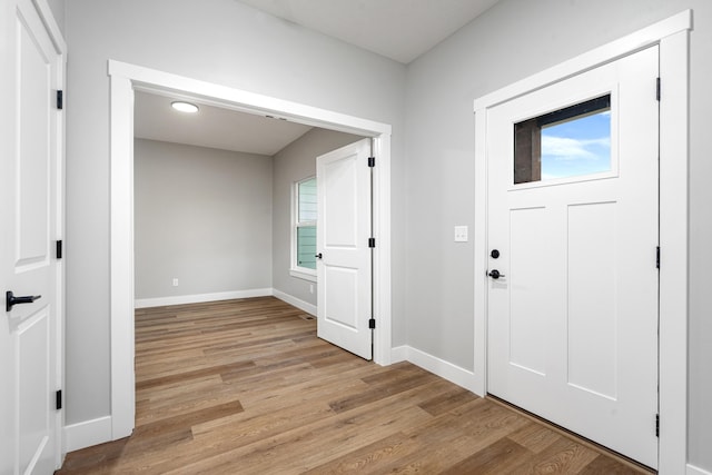 entryway featuring light hardwood / wood-style flooring