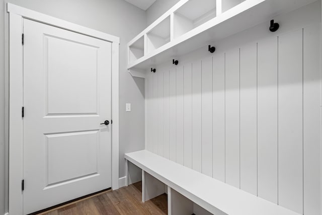 mudroom featuring dark hardwood / wood-style flooring