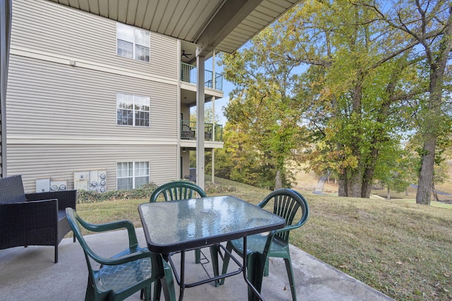 view of patio with a balcony