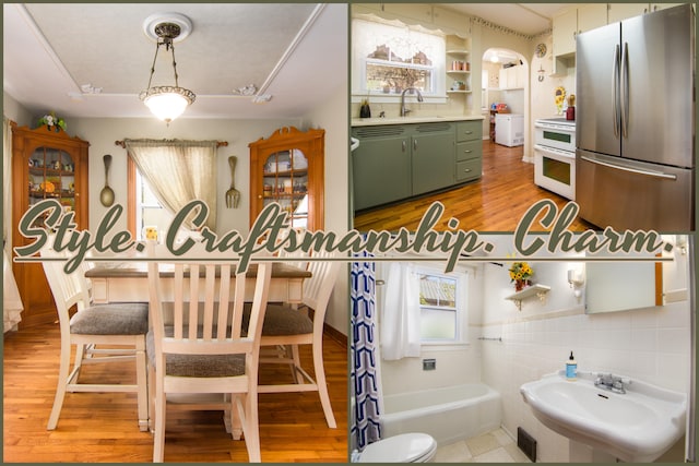 interior space featuring light hardwood / wood-style flooring and sink