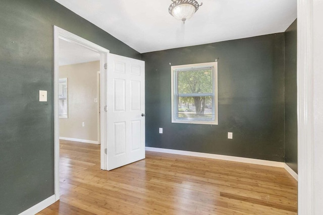 empty room featuring light wood-type flooring