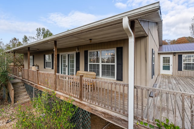 exterior space with a wooden deck