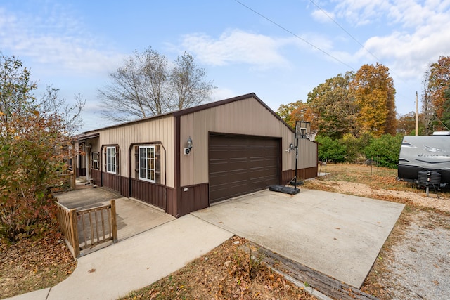 view of garage