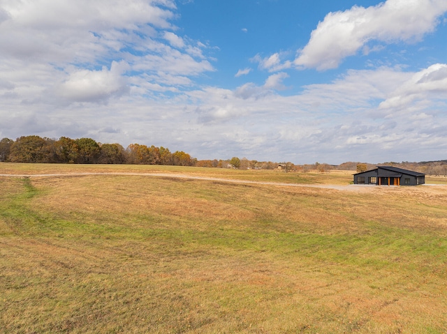 view of yard with a rural view