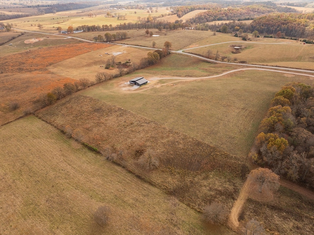 bird's eye view featuring a rural view