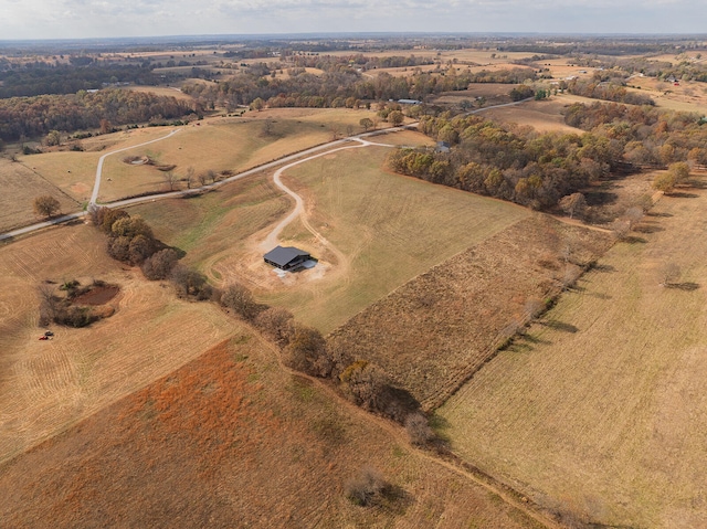 drone / aerial view with a rural view